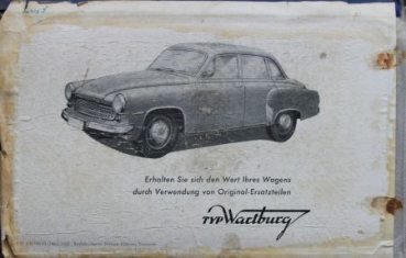 Wartburg 311 Sedan 1957 Spare-Part List VEB Automobilwerk (3431)
